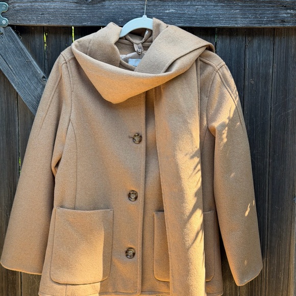 Abercrombie & Fitch Jackets & Blazers - Abercrombie & Fitch Camel Cape Coat with Scarf